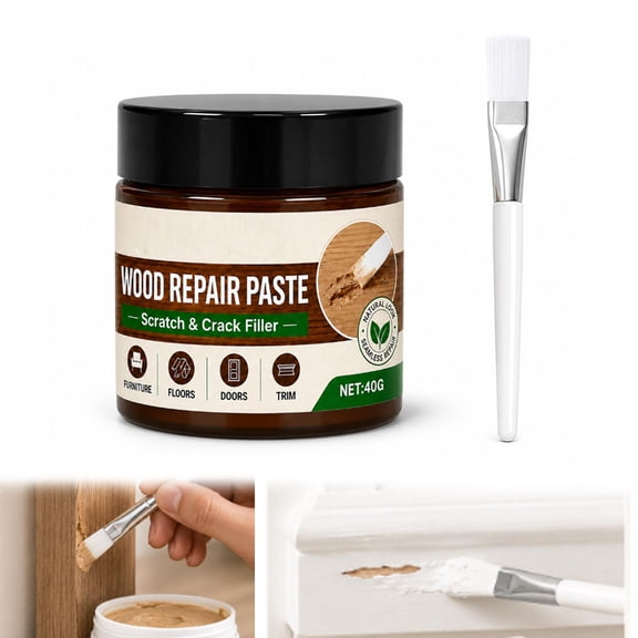 Furniture and Floor Repair Paste—easily repair scratches, scuffs, and cracks on furniture and floors for a seamless finish on wood surfaces