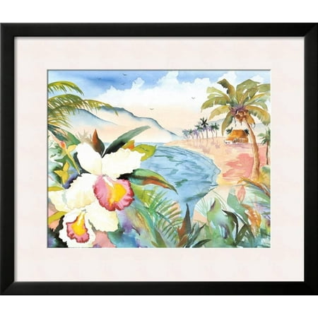 Terry Madden Art - Hawaiian Orchids Framed Art Print Wall Art By Terry Madden - 28x24
