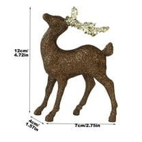 Glitter Reindeer Christmas Ornament Hanging Decoration with Photo Prop for Tree Home Holiday Party Decor(Coffee)