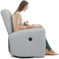 thumbnail image 6 of hzlagm Electric Power Swivel Rocker Recliner Chair Recliner Glider with USB Ports and Cell Phone Holder for Living Room Bedroom - Light Gray, 6 of 9