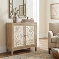 thumbnail image 3 of eHemco Vintage Florentine 2-Door Storage Cabinet, Natural and Cream Finish, 30 x 14 x 31 Inches, 3 of 9