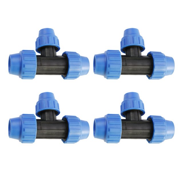 4Pcs Pe Reducing Tee Plastic Water Pipe Joint Irrigation Pipe Fittings 32X20X32