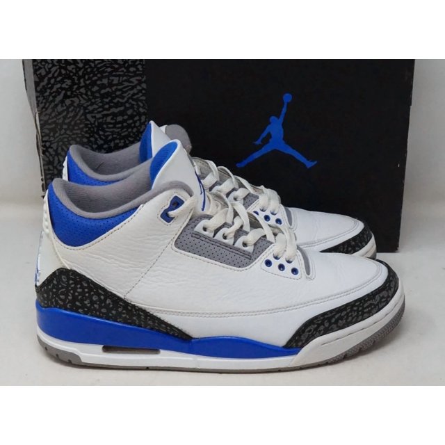Size 8.5 - Jo r-dan 3 Retro Mid Racer Blue & Fire Red 3s