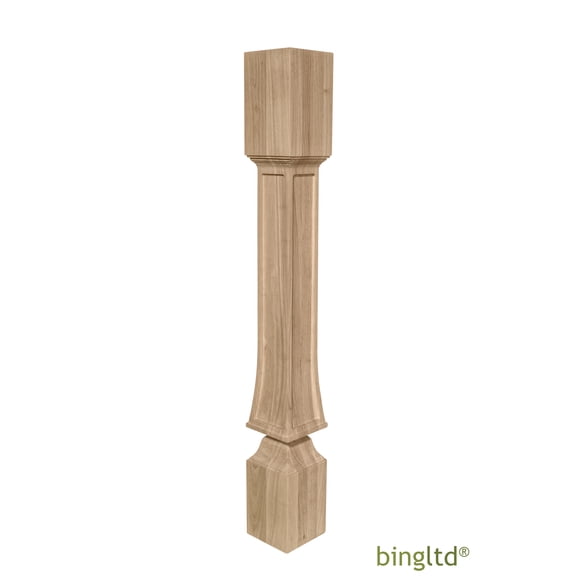 BingLTD - 41" Tall Unfinished Sqaure Maple Post - 1 PC (K20437-MA-UNF)
