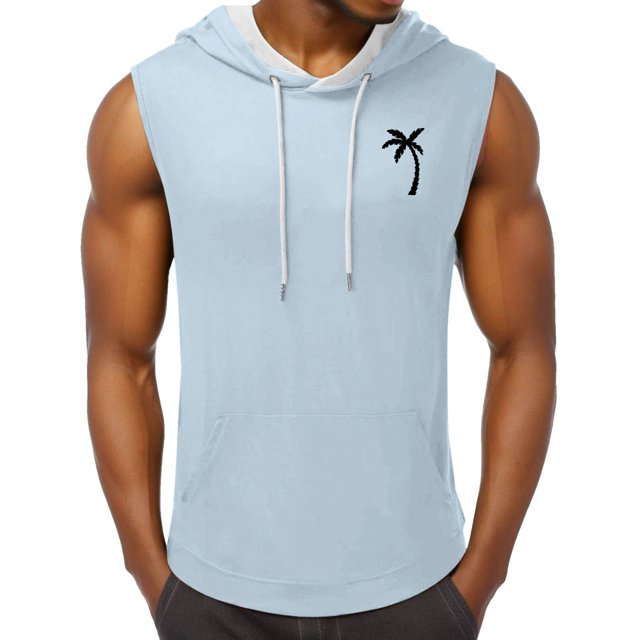 JAKANYQ Débardeur pour Hommes Vêtements de Course d'Été Plage Imprimé Noix de Coco Col Rond Sans Manches Style Moderne, TG