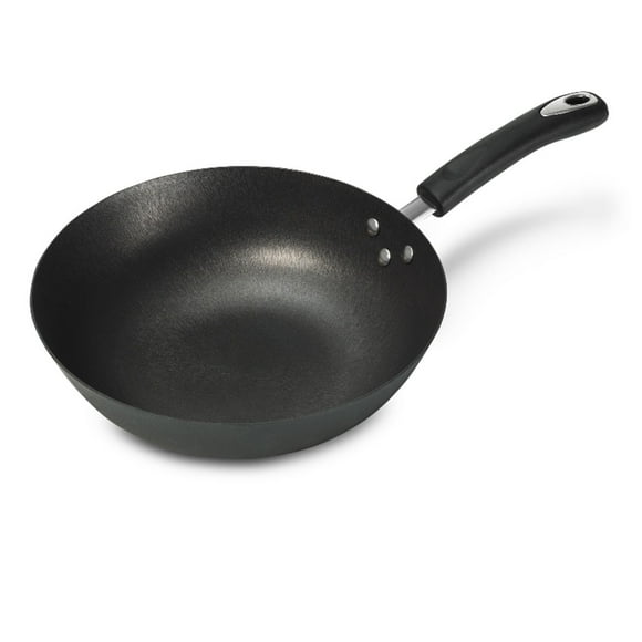 Starfrit 12" Cast Iron Non-Stick Wok, Quick Heat Distribution, Easy to Clean, Ideal for Asian Recipes, Perfect for Sautéed Vegetables and Meats