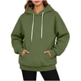 thumbnail image 5 of Vrorvz Womens Hooded Sweatshirt Drawstring Long Sleeve Sweatshirts Casual Loose Soft Lounge Top with Pockets, 5 of 5