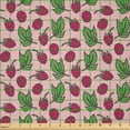 thumbnail image 2 of Ambesonne Raspberry Fabric by the Yard Microfiber, Exotic Summer Garden Art, 10 Yards, Rose Magenta Lime Green, 2 of 2