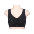 thumbnail image 2 of Sngxgn Double S upport Wireless Bra, Full-Coverage Wirefree T-Shirt Bra, Comfortable Cotton Wirefree Bra(Black,46/105), 2 of 4