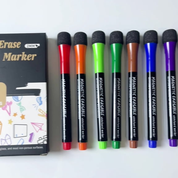 8 Pcs Magnetic Dry Erase Markers Fine Tip Assorted Colors Low Odor Whiteboard Plastic Markers for Adults Work On Whiteboard Calendar colorful 5.4 In