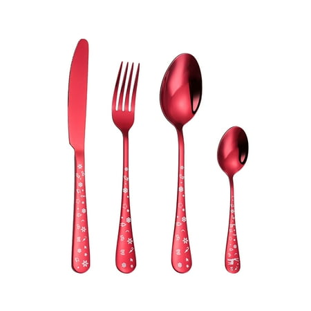 

IMSHIE Christmas Tableware Durable Exquisite Stainless Steel Cutlery Set