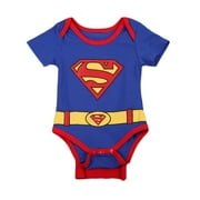 Binpure Baby Boys Superman Clothes Set, Infant Short Sleeve Romper + Cloak