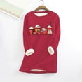thumbnail image 2 of Winter clothing for women Winter O Neck Top Thermal Women Underwear Thick Sweatshirt Blouse Women Patchwork Christmas Crew Neck Top, 2 of 4