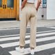 thumbnail image 5 of Joggers para mujer, talle alto, cordón en el tobillo, bolsillo lateral, pantalones de chándal sueltos para mujer, para viajes, vacaciones, oficina, caqui XL, 5 of 7
