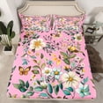 thumbnail image 2 of Castle Fairy Floral Butterfly 4pcs Bed Sheets for Boys Girls,Chic Vintage Flowers King Sheets,Botanical Plants Super Cozy Sheet Set,Super Cozy Room Decor, 2 of 7