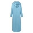 thumbnail image 5 of IWRICH Women's Maxi Long Hoodie Dress Pullover Sweatshirt Spring Fall Autumn Winter Loose Sweatshirts Dress Sky Blue XXL, 5 of 5