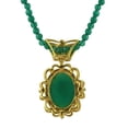 thumbnail image 2 of Carillon Green Onyx Natural Gemstone Necklace Pendant 925 Sterling Silver Party Jewelry | Yellow Gold Plated, 2 of 4