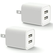 CUWIRE 12W USB Wall Charger 1-Pack with Dual Port 2.4A/5V USB Plug, Power Adapter Charging Block Cube Compatible with iPhone X/8/7/6/6S Plus, X Xs Max XR, iPad, Samsung, Android, and More (White)