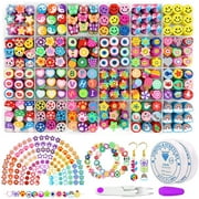 Clay Beads Set For Jewelry Making Diy Beaded Bracelet Necklace Accessories Kit Cute Fruit Smile Resin Beads Handmaking Bead Set