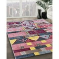 thumbnail image 3 of Ahgly Company Machine Washable Indoor Rectangle Industrial Modern Silver Pink Area Rugs, 2' x 5', 3 of 7