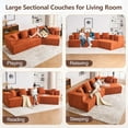 thumbnail image 4 of Aukfa 130" Oversized Modular Sectional Sofa Boneless Sofa with Chiase, 5 Pillows, Chenille, Orange, 4 of 7
