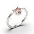 thumbnail image 3 of Gorgeous Minimalist 1.15 Carat Pear Cut Classic Morganite And Diamond Moissanite Engagement Ring, Wedding Ring in 10k Solid White Gold, Gift For Her, Promise Ring, Anniversary Gift, 3 of 3