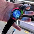 thumbnail image 2 of Binbond Reloj de Pulsera Automático para Hombre de Acero Inoxidable con Eslabones de Cuero, Multicolor, 2 of 9