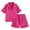 Hot Pink, variant on Swuxness Girls Home Wear 2 Piece Sets, Summer Short Sleeve Sets for Kids, Toddler Winter Solid Color Short Sleeved Pants Home Wear Clothes Suit for Boys and Girls Black, 3 Years