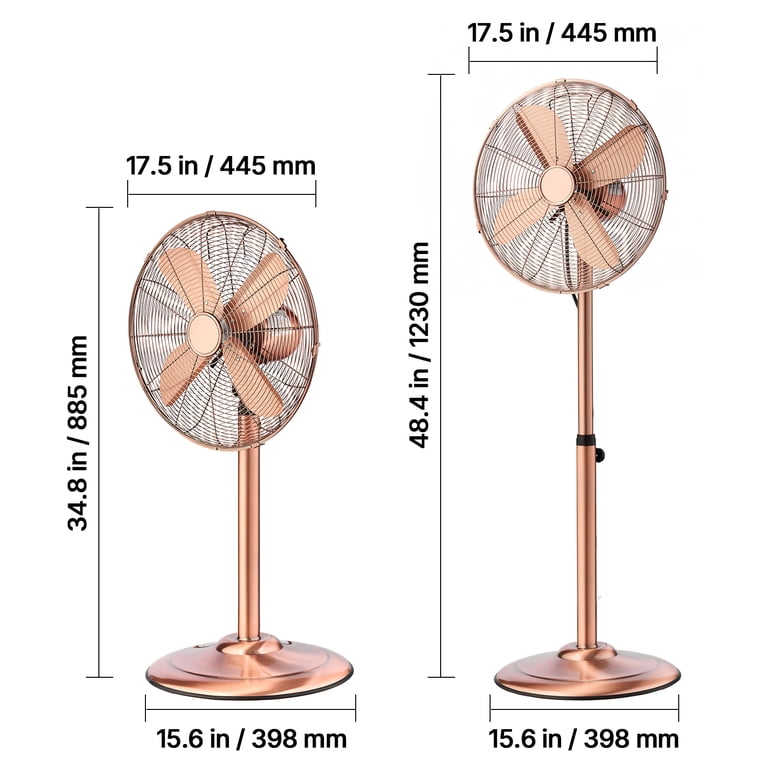 KFFKFF 16" Industrial Pedestal Fan, 3-Speed, Metal, Adjustable photo 8