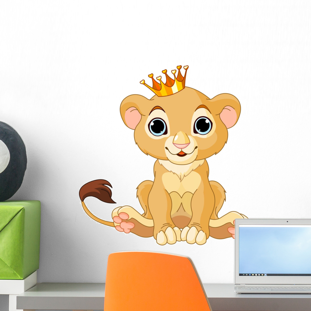 Lion King Cub Wall Decal Mural by Wallmonkeys Vinyl Peel and Stick Graphic for Girls (18 in H x