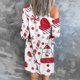 thumbnail image 4 of Moda mujer Navidad estampado suelto manga larga cárdigan otoño abrigo blusa Fridja  BV0+5140, 4 of 7