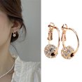 thumbnail image 4 of Pendientes de aro brillantes aros redondos cristales coloridos pendientes de circón para mujer, 4 of 7
