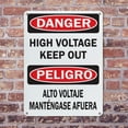 thumbnail image 4 of (2 Pack) High Voltage Keep Out (Bilingual) OSHA Danger Sign 12 Inch X 18 Inch Plastic Sign, Weather Resistant, UV Protected for Workplace, Business, and Construction Site, Made in the, 4 of 8