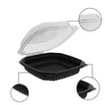 thumbnail image 4 of EcoQuality 38oz Black Hinged Takeout Containers with Clear Lids 9x9x3 Inch Food Storage Clamshell for Meal Prep, Restaurant, Catering, and Takeout Packaging (20), 4 of 8