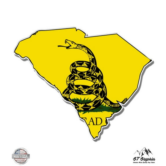 South Carolina Gadsden Flag Snake Don't Tread on Me - 12" Vinyl Sticker Waterproof Decal
