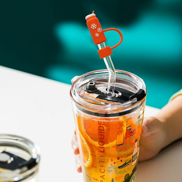Straw Accessories Silicone Straw Covers Cap for 20 30 40 Oz Cups and Tumblers 10mm Straw Toppers for Water Bottles with Handle Leakproof Straw Caps for Beverage