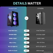 Novatech Phantom Prebuilt Gaming PC Desktop Computer - RX580 8GB - Intel i7 Xeon 3.5GHz - 16GB RAM - 512GB M.2 SSD WiFi/BT, Win 11 - Gaming Computer Tower - Pre Built PC Gaming -