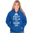 thumbnail image 4 of Vintage Keep Calm Video Game On Nerd Zip Up Hoodie Men's Women's Brisco Brands S, 4 of 6