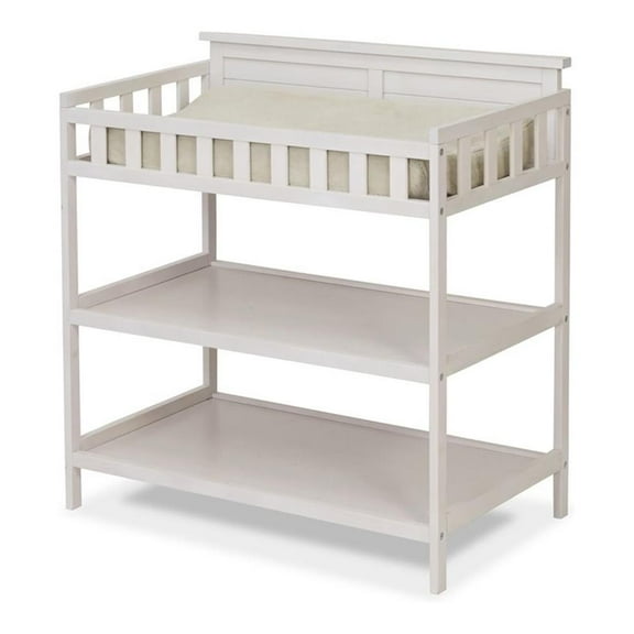 Sorelle Furniture 60-WW Farmhouse Dressing 2 Drawers Diaper Changing Table, Weathered White
