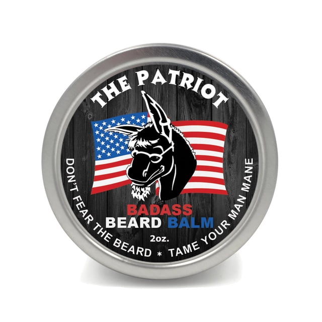 Badass Beard Care Bálsamo Para Barba – The Patriot Scent, 2 Onzas – Todos Los Ingredientes Naturales, Mantiene La Barba Y El Bigote Llenos, Suaves Y Saludables, Reduce La Picazón Y La Piel Escamosa, P
