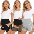 thumbnail image 6 of Final Clearance! Women's Maternity Shorts Lounge Sports Yoga Pregnancy Short Pants with Pockets, Black, S, 6 of 7