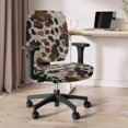 thumbnail image 5 of FKELYI Brown Cow Print Office Chair Slipcover for Backrest & Cushion Seat 2 Pcs Stretchable Swivel Computer Chair Cover Dustproof Armchair Protector Home Decor, 5 of 7