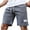 Gray, variant on Men's Summer Plus Size Short Pants Summer Fashion Size M Solid Color Elastic Waist Athletic Casual Pants Gray Color Workwear Knee Length Sport Cargo Shorts