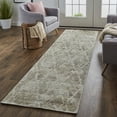 thumbnail image 3 of 8' Gray And Taupe Abstract Hand Woven Runner Rug, 3 of 5