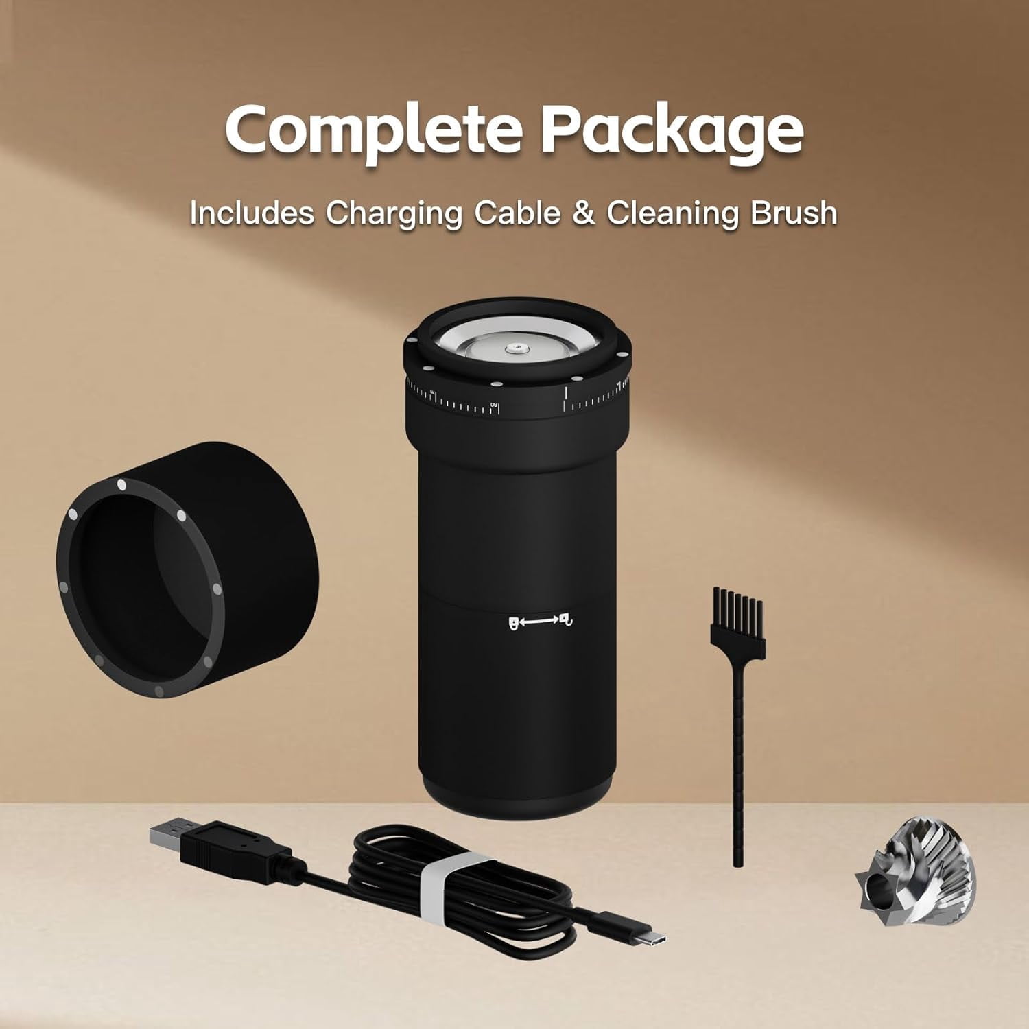 Portable Coffee Grinder, Rechargeable Cordless Conical Burr, Coffee Bean Grinder Electric with Stainless Steel Burrs, 80 Grind Settings, Espresso Grinder for Home Brewing & Travel Use