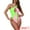 Pink Green, variant on DARING DIVA Women's Criss Cross Color Block Monokini Set X-Large Black Fluorescent Orange