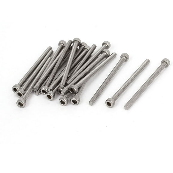 Uxcell M3x45mm 0.5mm Pitch Stainless Steel Bolts Socket Cap Head Hex Screws (20- Pack)