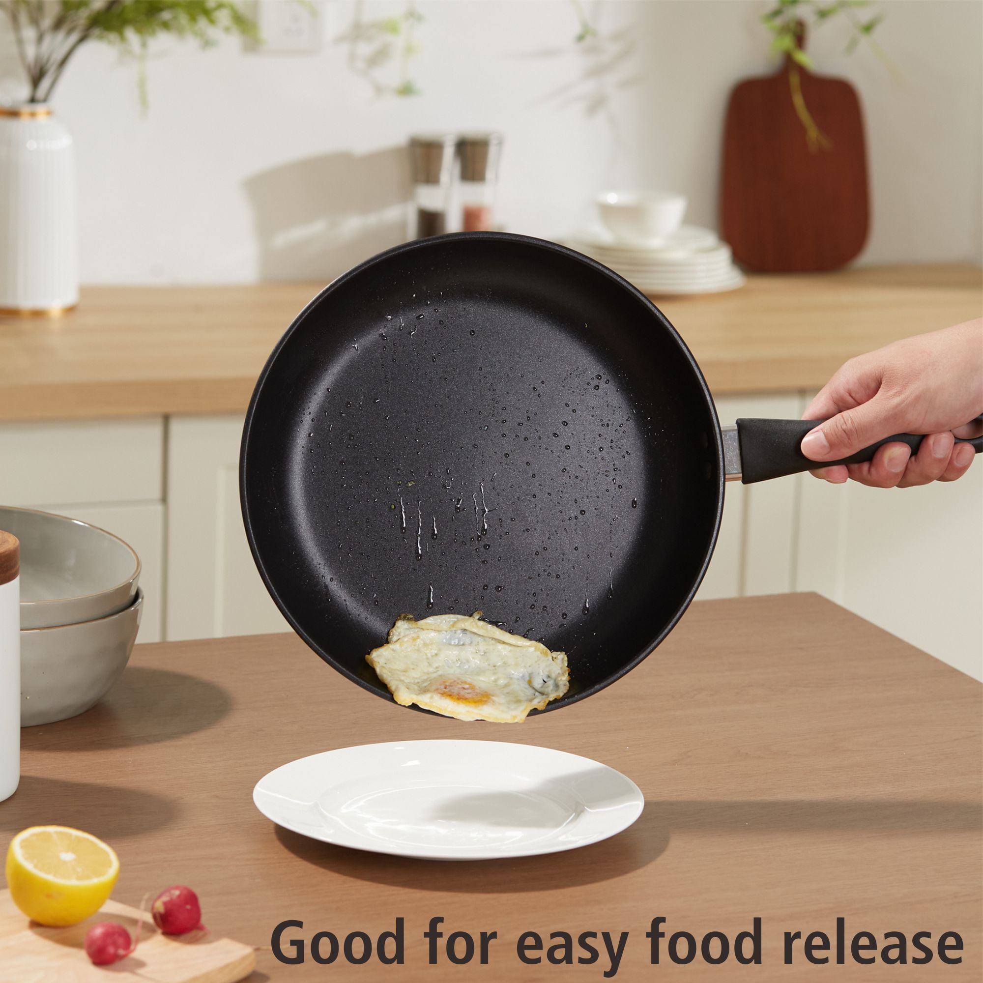 Mainstays 3-Piece Nonstick Aluminum Skillet Set, Black Finish Set of 3