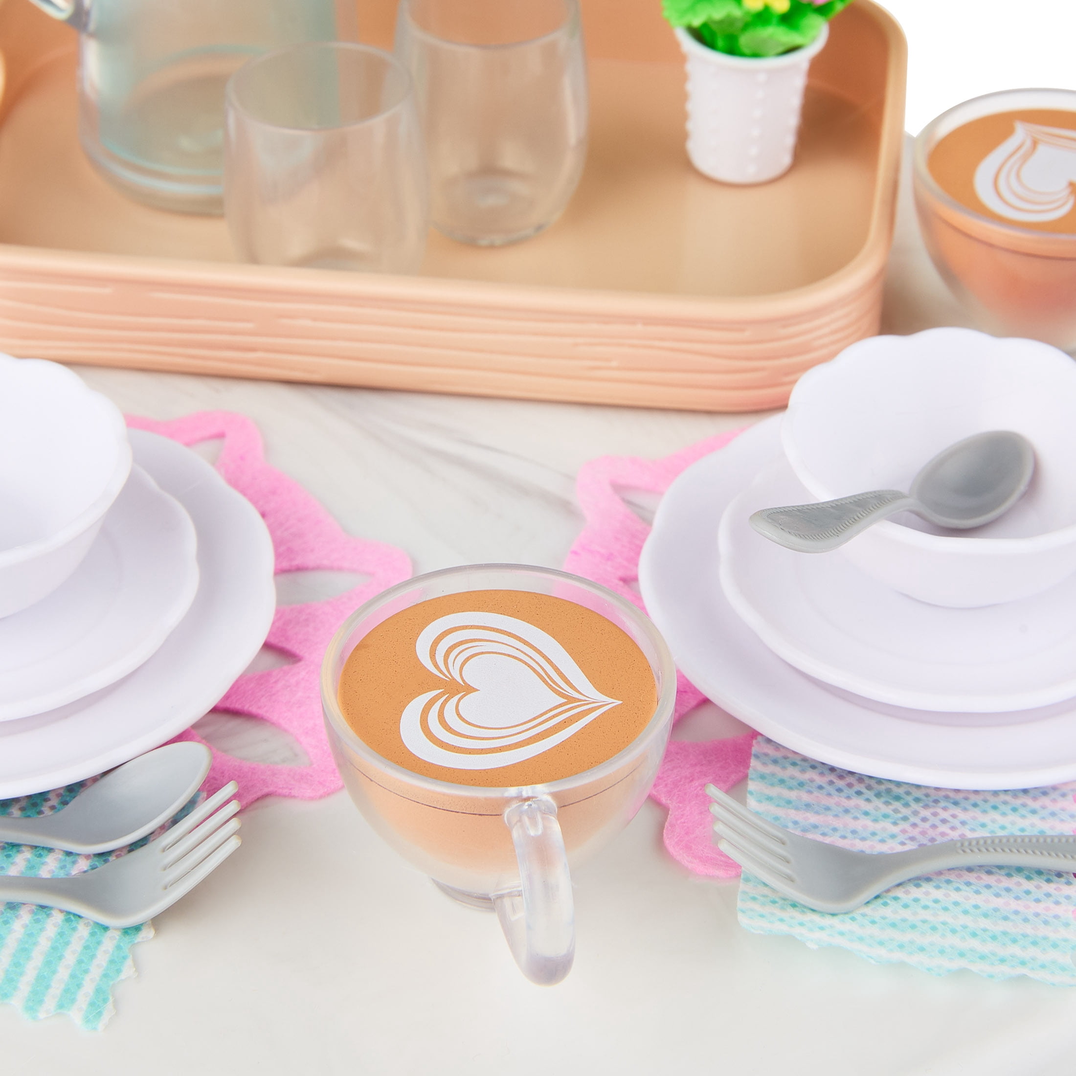 My Life As Dining Room Table and Chairs Play Set for 18-Inch Dolls, 24 Pieces