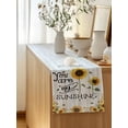 thumbnail image 5 of Table Runner 90 Inches Long for Kitchen Dining, Sunflowers Dresser Scarf Farmhouse, Dining Table Decorations for Wedding/Parties, Farmhosue You Are My Sunshine Wooden Grain 13 x 90 In, 5 of 8